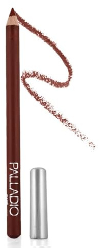 Palladio Lip Liner Pencil, Wooden, Firm yet Smooth, Contour and Line with Ease, Perfectly Outlined Lips, Comfortable, Hydrating, Moisturizing, Rich Pigmented Color, Long Lasting, Café