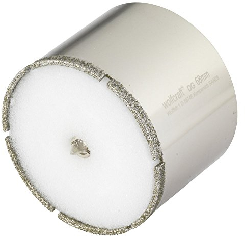 wolfcraft Corona de perforación de diamante Ceramic con broca centradora y vástago I 5931000 I Para instalaciones sanitarias y eléctricas en azulejos y baldosas; profundidad de corte: 45 mm