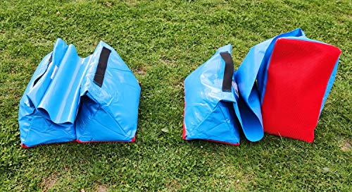 Callieway Premium Dog Agility Tunnel Sandsack - (2er Pack) blau mit Gumminoppen Stoppermatte für Agility Tunnel mit 60cmØ (ohne Tunnel) (blau)