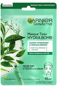 Garnier - SkinActive - Masque Tissu Hydra Bomb - Hydratant et Rééquilibrant - Peaux Normales à Mixtes