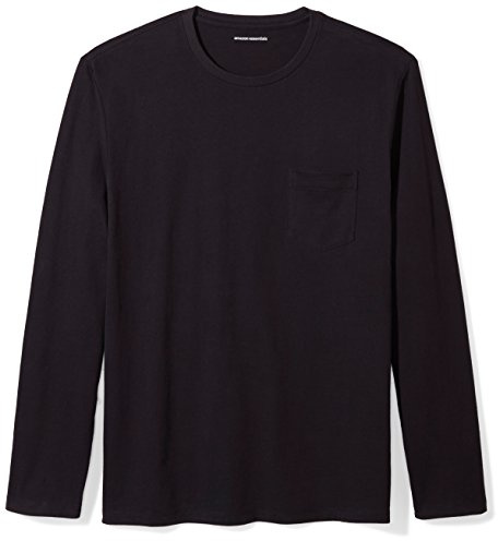 Amazon Essentials T-Shirt a Maniche Lunghe Regular Fit Uomo, Nero, XXL