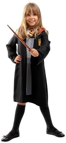 Funidelia Costume Ufficiale di Hermione Granger per Bambina con mantello e vestito, Tunica di Grifondoro per Bambini Hogwarts, Costumi di Carnevale, Halloween e Feste – Taglia 7-9 anni