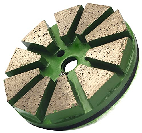 Tamponi per lucidatura per pavimenti in metallo diamantato da 10,2 cm, per levigatura a secco o bagnato, pietra marmo, calcestruzzo, granito, ceramica, vetro, 1 pezzo, grana 30