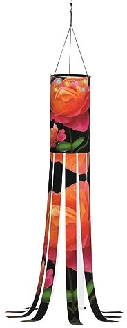 Manche à air d'Halloween – 100 % polyester, séchage rapide et léger, 101,6 cm, décoration de jardin, drapeau extérieur suspendu avec impression de fleur de lune