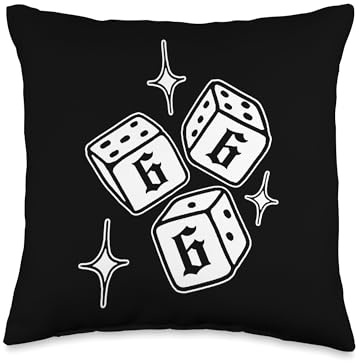 666 Angel Number Dice Stars Manifestation Throw Pillow