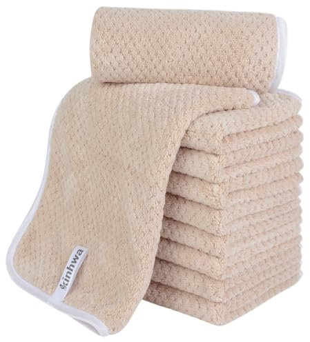 KinHwa Toallas de mano de microfibra para baño, 280 g/m², supersuaves, absorbentes, toallas de mano de invitados, 30 x 50 cm, toallas de baño gruesas de lujo de secado rápido, paquete de 10 unidades,