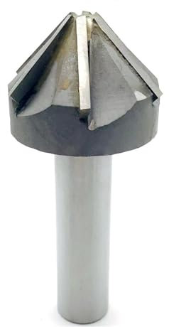 1pcs 60/90 Degrees Chamfer Milling Cutter, TCT Straight Shank Carbide Chamfer End Mill With Brazing Carbide Blade 4 Flute/6 Flute Chamfering Cutting Tool V Groove Router Bits(16mm-90degree)