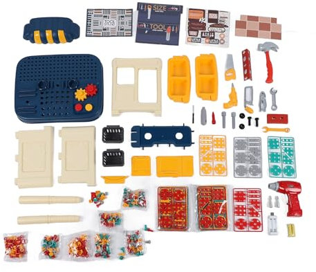 Kids Simulation Screwdriver Tool, Educational Construction Toy Set for Boys Over 3 Years Old, Lifelike Design and Safe Material, with Electric Drill, 246pcs Tool Set