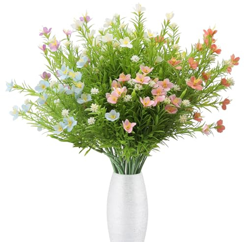 6 st konstgjorda blommor som äkta, konstgjorda blommor, balkong konstgjorda blommor utomhus, väderbeständiga konstgjorda blommor, blombukett, konstgjord bordsdekoration vår, blomdekoration för rum