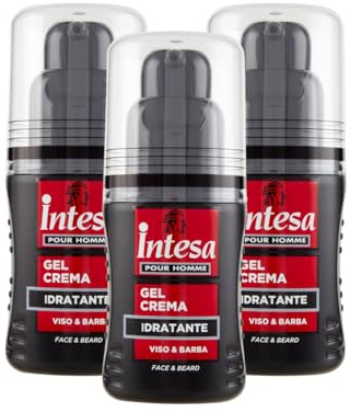 INTESA POUR HOMME | Gel Crema Viso e Barba, Idratante 3x100 ml