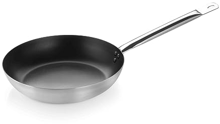 PINTINOX Prima Collection Padella Bassa in Alluminio Crudo Professionale Serie Alu Easy, con Manico Tubolare in Acciaio, Interno Antiaderente 3 Strati, Diametro 36 cm