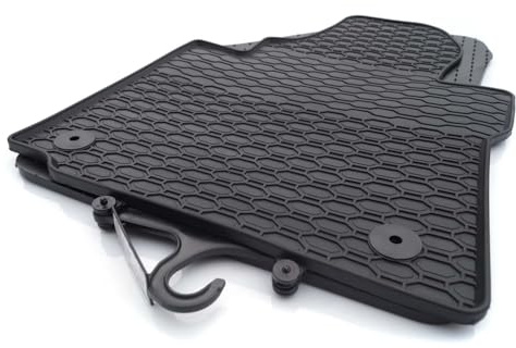 Gummimatten passend für VW Caddy III IV Premium Gummi Matten (Geruchsneutral) Fußmatten Set inkl. Original Befestigung Schwarz