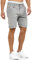 Indicode Herren Cuba Chino Shorts mit 5 Taschen aus Baumwollgemisch | Bermuda Sommershorts für Männer Light Grey, M