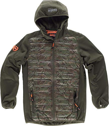Work Team Chaqueta Caza y Pesca combinada con 2 Bolsos Laterales, con Capucha. Hombre