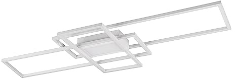 TRIO, Taklampa, Irvine inkl. 1 x LED, SMD, 60,0 watt, 3 000-6 500K, 7100 Lm. Kropp: Metall, matt vit L: 105,0 cm, L: 42,0 cm, H: 6,5 cm