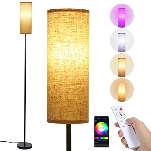 Neoglint Floor Lamps for Living Room with App & Remote Control Stepless Dimmer Tall Pole Floor Reading Lamp 2700-6500k Warm White and RGB Smart Led Floor Lamp