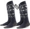 FAYHIJUN Skisocken Herren Damen Kinder skistrümpfe 2 Paar 35-39 39-42 43-46 Merino wolle Performance Sportsocken Warme WintersockenThermosocken Skifahren Snowboard Atmungsaktive Schwarz, M