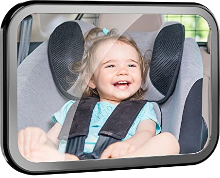 Specchietto Retrovisore Bambini, Specchietti Seggiolino Orientabile con Ampia Visuale Chiara, Specchietto Retrovisore Convesso e Infrangibile Regolabile Vista Neonato, Flessibile e Stabile