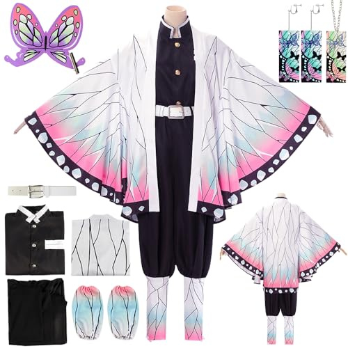 YYDSXK Cosplay Nezuko Tanjirou, Déguisement Kamado Nezuko Tanjirou Kochou Shinobu Mitsuri, Cadeau pour Enfants Adulte, Ensemble de Cape Kimono pour Carnaval Halloween