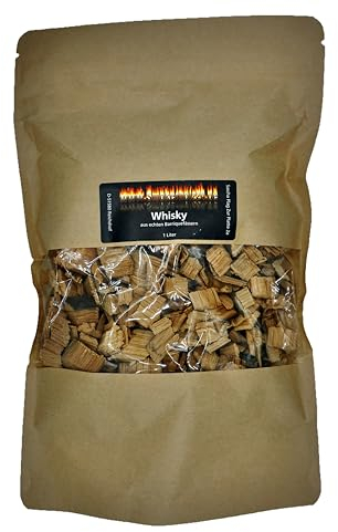 Geschenkidee für Griller, BBQ Barriquefass Wood Chips/Wood Räucherchips 1 Liter Whisky Sherry Rotwe (Whisky)
