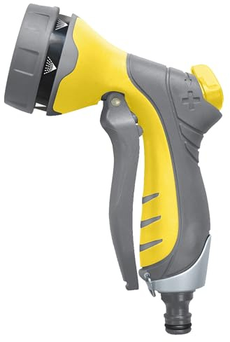 Pistolet - d’Arrosage 7 Jets Multi Modes - Débit Réglable avec Blocage du Jet - Filtre à Eau Intégré