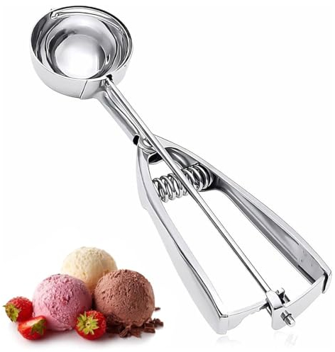 EORPAVU Porzionatori da gelato,La paletta per gelato in acciaio inossidabile da 5 cm è adatta per purè di patate, polpette, sorbetto, frutta, palline di melone, biscotti, ecc(5CM)