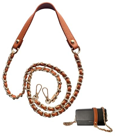 Zzcy Correa Bolso Cadena Metal Marron 120 cm Cadenas para Bolsos Desmontable Cadena Bolso Dorada Cadenas para Bolsos de Mujer,Adecuado para Bolsos de Hombro, Bolsos Bandolera