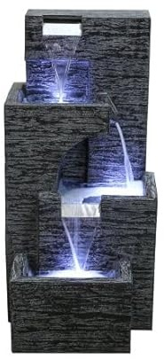 Stonyford Cascade Solar Powered Water Feature With Cover