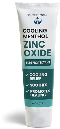 Menthol and Zinc Oxide Cream Paste - 4 oz of Skin Protectant for Healing and Discomfort - Kid and Adult Barrier Cream for Incontinence, Minor Burns, Scrapes, Itching, and More