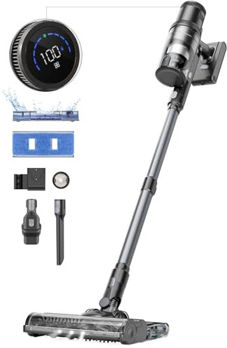 Proscenic Cordless Vacuum Cleaner, Vacuum and Mop Combo All in one, 550W 45Kpa 60Mins Lightweight Stick Vacuum with LED Display, Rechargeable Hoover Cordless for Floors Pet Hair Carpet, P11 Pro