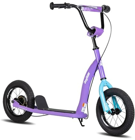JOYSTAR Conway 12-inch kick scooter for children aged 5+, lightweight 12 children's scooter with adjustable handlebars, 2-wheel scooter for boys and girls, purple