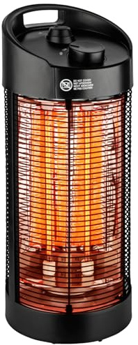 Heimwert Infrarot Stand Heizstrahler – Sofortige Wohlfühlwärme für Terrasse & Innenbereich, mobil & effizient, geräuschlos & allergikerfreundlich - Testurteil Sehr gut (56cm Höhe)