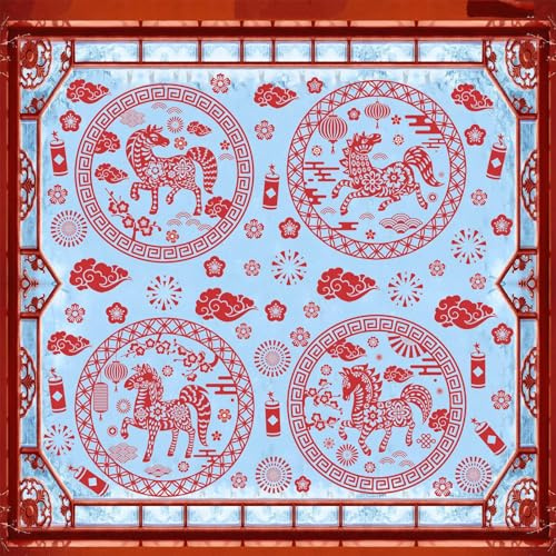 TOARTI Autocollants de fenêtre du Nouvel An, images de fenêtre de chevaux, décoration de fenêtre du Nouvel An 2026, décalcomanies de fenêtre du Nouvel An chinois