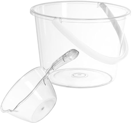 MOTHNUR Seau Plastique à Haute Capacité avec Poignée Seau de Nettoyage Polyvalent pour Usage Domestique Cuisine et Jardinage avec Cuillère