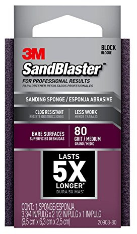 3M 3M20908-80 Sandblaster Sanding Purple Sponge 3.7 x 2.6 x 1
