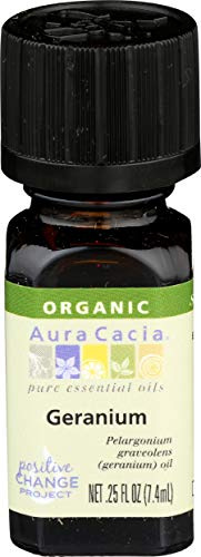 Aura Cacia, Oil Essential Geranium Organic, 0.25 Fl Oz