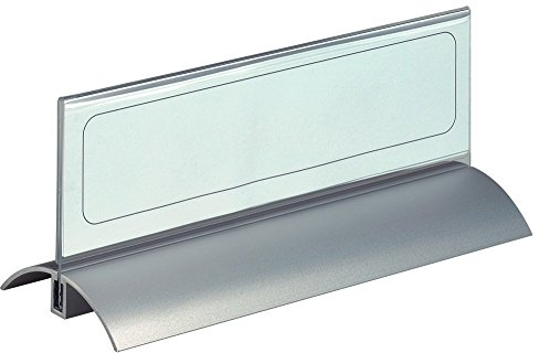 Durable Tischnamensschild Desk Presenter de Luxe, 61 x 210 mm, Acryl mit Aluminium, 820219