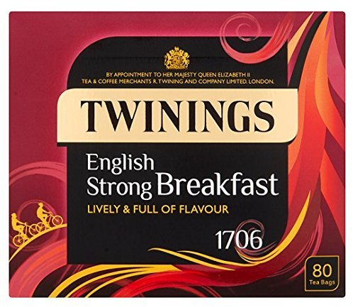 Twinings 1706 English Strong Breakfast Tea, 80 Tea Bags, 250g (Pack of 3) by Twinings