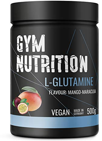 500g Ultrareines L-Glutamin Pulver extra hochdosiert - Glutamin Pulver - Laborgeprüft und vegan – Made in Germany - Mango Maracuja Geschmack