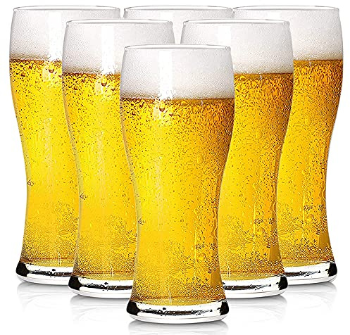 BPFY 6-pack 16 oz pilsner ölglas, barglas, dricksglas för hem kök underhållning (Pilsnerglas)
