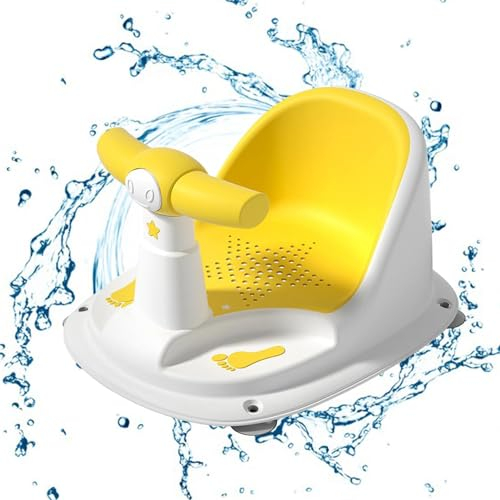 HMLTD Baby-Badesitz, Saugnapf-Babypartysitz, Sit-up-Badesitz für die Badewanne, Rutschfester Badewannenstuhl mit Rückenlehne für Mädchen, Jungen, Babys ab 6 Monaten