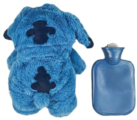 Fluffy Wärmflasche, Sti-tch Wärmflasche, Cartoon Heißwasserflasche für Kinder, Wärmeflasche Kuschelig Wärmflasche Weiches Plüsch Herausnehmbarer Innenbehälter für Kind, Familie & Freund (A)