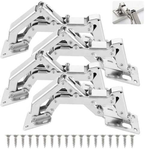 AKOLAFE 4 Stück Scharniere für Schranktüren 175 Grad Möbelscharniere Innenliegend Soft Close Aufschraubscharnier mit Feder für Schranktüren Metall Scharniere Softclose für Holztüren, Schranktüren