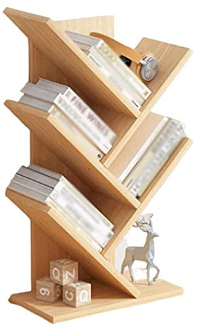 GUHPZA Fashion Bookshelf Tree Bookshelf Stylish Modern Bookcase Home Office Rack Bookcase Creative Bookshelves Storage Display Case Not Shaking,Oak Color-