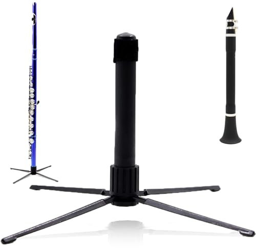 MOAZIFI Querflötenständer, Stabiler Flöten-Ständer aus Metall, 14x2 cm Klarinettenständer Klappbar & Tragbar Für Querflöte & Klarinette