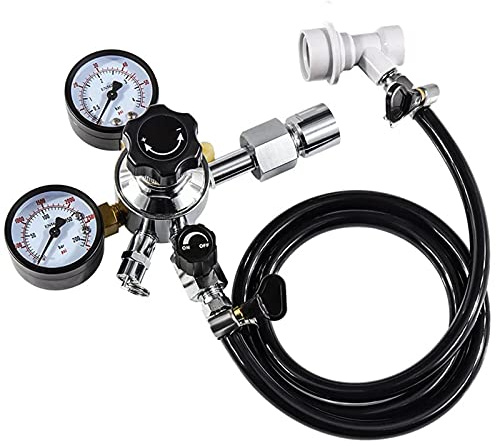 Home Brew Kit de conduite de gaz pour bière avec tuyau de gazéification et régulateur de CO2, adaptateur pour bouteille de CO2, parfait pour les besoins de brassage et de gazéification maison