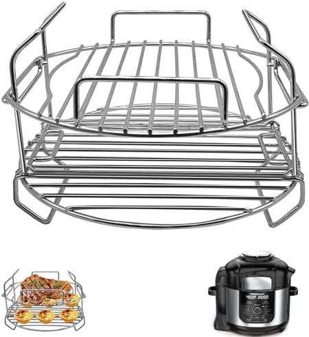 GCQ Air Fryer Accessories for Ninja Foodi OP450UK OP500UK 7 in 1 7.5L Electric MAX Multi-Cooker Pressure Cooker, Stainless Steel Air Fryer Wire Rack Replacement Parts, Dishwasher Safe