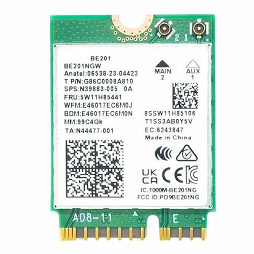 HighZer0 Electronics BE201 WiFi 7 Card | Tri-Band Wi-Fi | Up to 5.8 Gbps | CNVio3 M.2 WiFi Card for PC | Supports Bluetooth 5.4 | Requires Intel 13th+ Gen CPU Windows 10/11, Linux | BE201NGW