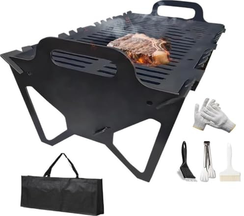 Slot Grill - Hopfällbar Grill For Enkel Förvaring Stål, Hopfällbar Utomhus Verktygsfri Uppställning Kolgrill Bärbara Slot Grill For Resor Och Camping
