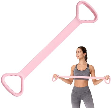 HAYGEM Rosa 8 formade elastiska fitnessband, elastiska fitnessband med handtag, motstånd band axelträning, elastiska band för yoga, pilates, stretching och gym användning